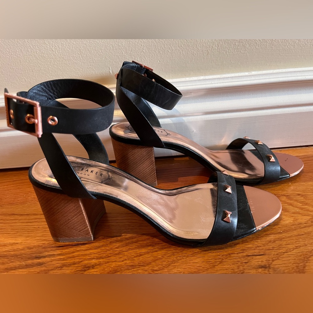Ted Baker Black Heels with Crisscross Straps